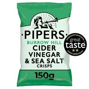Pipers Burrow Hill Cider Vinegar & Sea Salt Sharing Crisps 150g