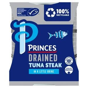 Princes Drained & Ready to Use Tuna Steak with a Little Brine 3x110g