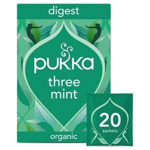Pukka Organic Three Mint Tea With Peppermint Home Compostable Herbal Tea Bags x20