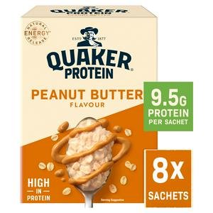Quaker High in Protein Peanut Butter Porridge Sachets 8x43g