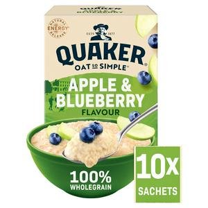Quaker Oat So Simple Apple & Blueberry Porridge Sachets 10x36g