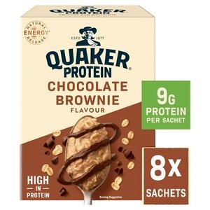 Quaker Oats 8 x 44g High Protein Chocolate Brownie Porridge Sachets