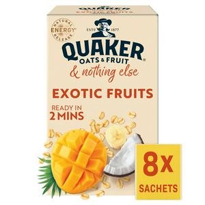 Quaker Oats & Fruit with Exotic Fruits Porridge Sachets x8 264g