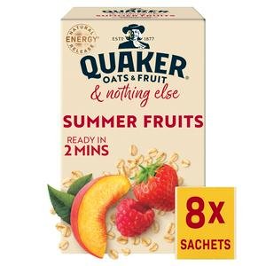 Quaker Oats & Fruit with Summer Fruits Porridge Sachets x8 264g