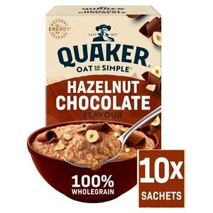 Quaker Oats So Simple Hazelnut Chocolate Porridge Sachets 10x36g
