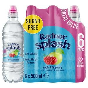 Radnor Splash Apple & Raspberry Still Flavoured Spring Water 6x500ml