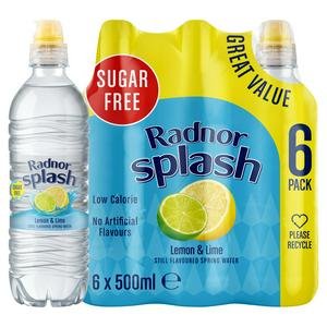 Radnor Splash Lemon & Lime Still Flavoured Spring Water 6x500ml