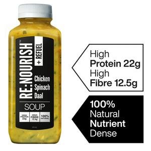 Renourish + Refuel Chicken Spinach Daal Soup 500g