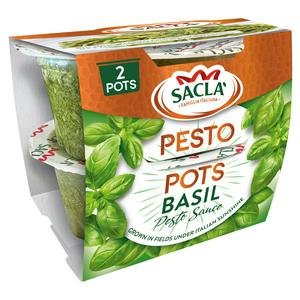 Sacla' Pesto Pots No. 1 Classic Basil 2x45g Sacla' Pesto Pots No. 1 Classic Basil 2x45g
