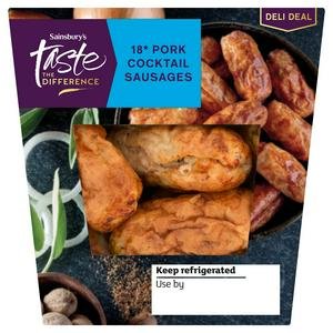 Sainsbury's 18 x Pork Cocktail Sausages, Taste the Difference 198g