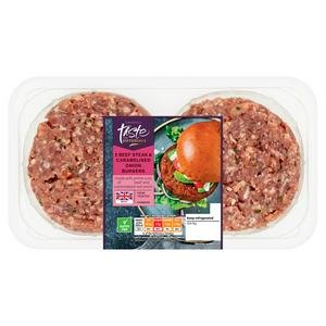 Sainsbury's 2 Beef Steak & Caramelised Onion Burgers, Taste the Difference 340g