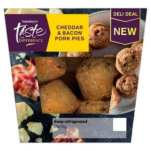 Sainsbury's 200g Cheddar & Bacon Pork Pies, Taste the Difference