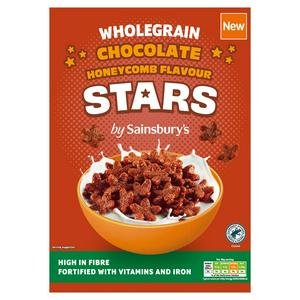 Sainsbury's 375g Wholegrain Chocolate Honeycomb Flavour Stars Breakfast Cereal