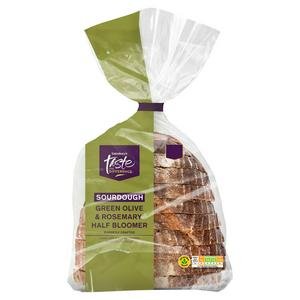Sainsbury's 400g Green Olive & Rosemary Half Bloomer White Sourdough Bread, Taste the Difference