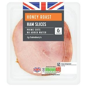 Sainsbury's 6 Honey Roast Ham Slices 120g