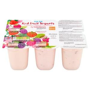 Sainsbury's 6 x 125g Low Fat Red Fruit Yogurts