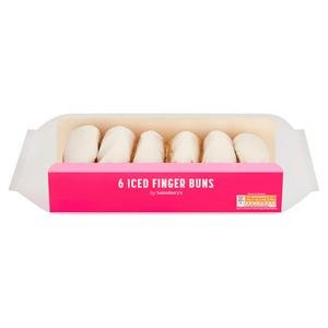 Sainsbury's 6 x Iced Finger Buns