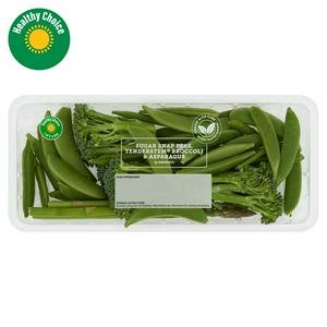 Sainsbury's Asparagus, Sugar Snaps & Tenderstem Broccoli 200g