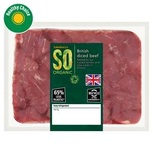 Sainsbury's British Diced Beef, SO Organic 500g