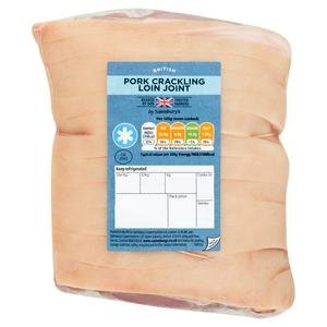 Sainsbury's British Pork Boneless Crackling Loin Joint (Approx. 1.45Kg)