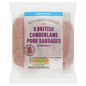Sainsbury's Butcher's Choice Reduced Fat Cumberland British Pork Sausage 454g