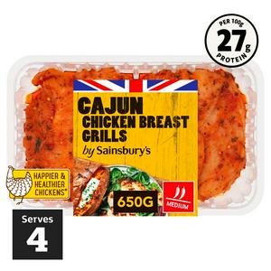Sainsbury's Cajun British Chicken Breast Grills 650g