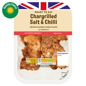 Sainsbury's Chargrilled Salt Chilli British Chicken Thigh Fillets 150g (Ready to Eat)