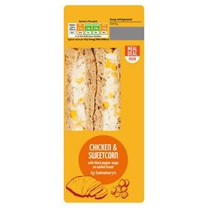 Sainsbury's Chicken & Sweetcorn with Black Pepper Mayo on Malted Bread Sandwich