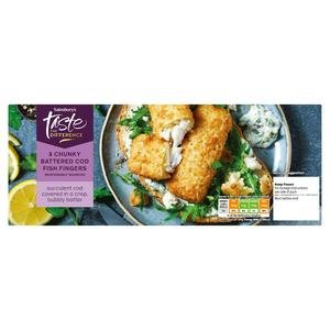 Sainsbury's Chunky Battered Cod Fish Fingers, Taste the Difference x8 480g