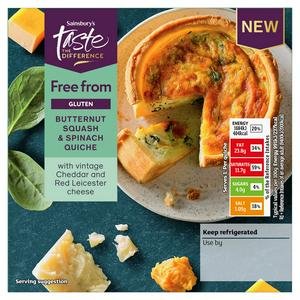 Sainsbury's Free From 170g Butternut Squash & Spinach Quiche, Taste the Difference