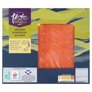 Sainsbury's Hebridean Kiln Dried Thick Sliced ASC Scottish Smoked Salmon, Taste the Difference 100g (Ready to Eat)