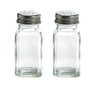 Sainsbury's Home Essentials square glass Salt and Pepper