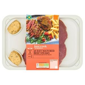 Sainsbury's Just Cook 300g 21 Day Matured Beef Steaks with Bearnaise Butter