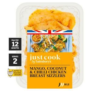 Sainsbury’s Just Cook 330g Mango, Coconut & chilli Chicken breast Grills