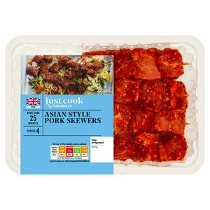 Sainsbury's Just Cook 370g Asian Style Pork Skewers