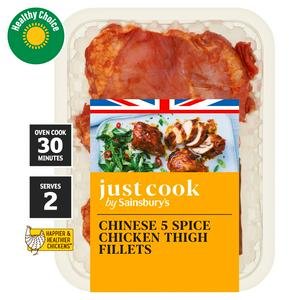Sainsbury's Just Cook British Chicken Thigh Fillets with Sticky Chinese 5 Spice 380g