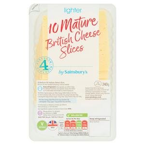 Sainsbury's Lighter Mature British Cheese Slices x10 240g