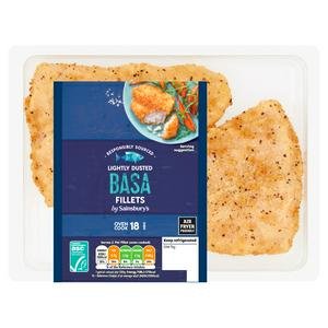 Sainsbury's Lightly Dusted Basa fillets ASC x2 265g