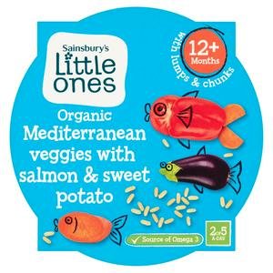 Sainsbury's Little Ones Organic Mediterranean Veggies with Salmon & Sweet Potato 12+ Months 200g