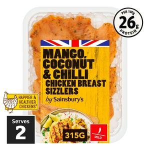 Sainsbury's Mango, Coconut & Chilli Chicken Breast Sizzlers 315g