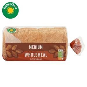 Sainsbury's Medium Sliced Wholemeal Bread 800g Sainsbury's Medium Sliced Wholemeal Bread 800g