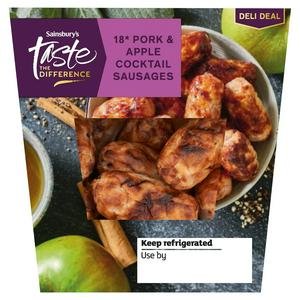 Sainsbury's Pork & Apple Cocktail Sausages, Taste the Difference x18 198g