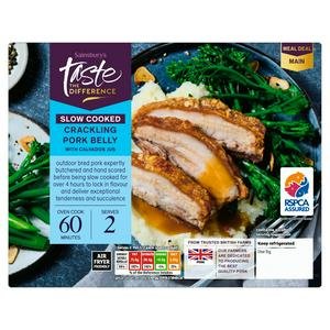 Sainsbury's Slow Cooked Crackling Pork Belly with Calvados Jus, Taste the Difference 560g