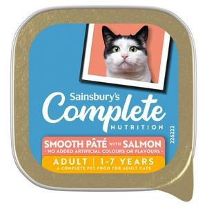 Sainsbury's Smooth Pate with Salmon 1+ Years Adult Cat Food 100g