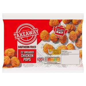 Sainsbury's Southern Fried Breaded Chicken Breast Pops 190g