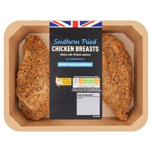 Sainsbury's Southern fried Fresh British Chicken breast fillet x2 315g
