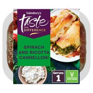 Sainsbury's Spinach & Ricotta Cannelloni Ready Meal For 1, Taste the Difference 400g