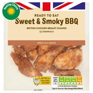 Sainsbury's Sweet & Smoky BBQ Chicken Breast Chunks 80g