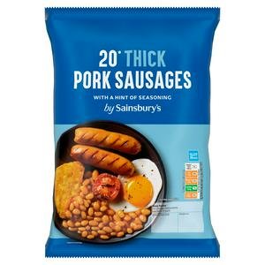 Sainsbury's Thick Pork Sausages x20 900g