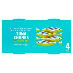 Sainsbury's Tuna Chunks in Olive Oil 4x145g